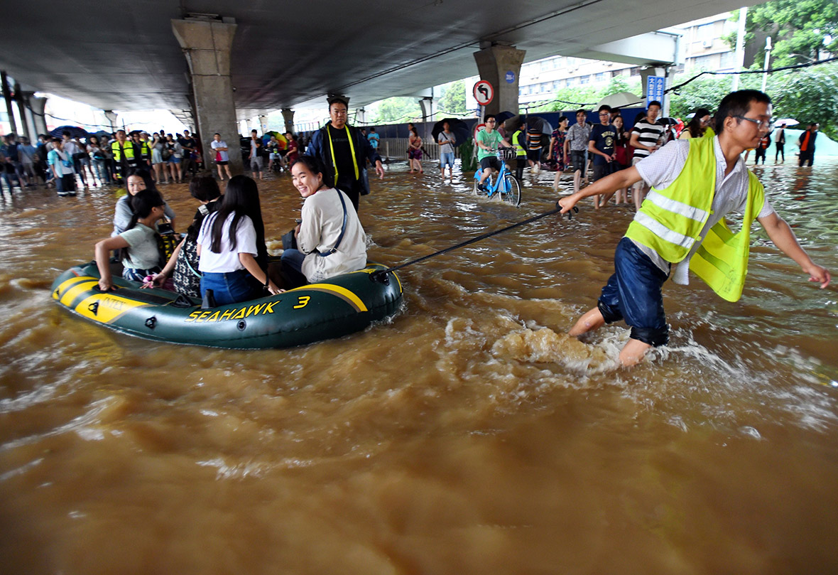 China Photos of flooded cities after record amounts of rain