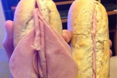 Two ham sandwiches