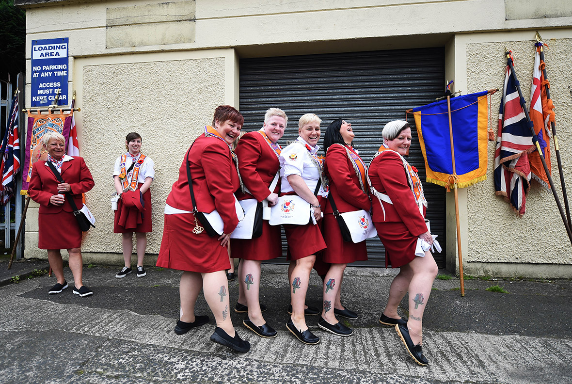 Photos of Orange Order march in Belfast and bonfires around Northern Ireland to mark Twelfth of July