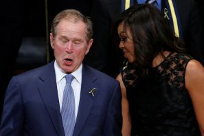 Twitter mocks George Bush for dancing during Dallas memorial service