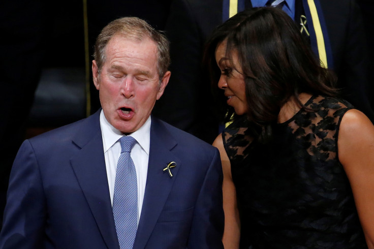 Twitter mocks George Bush for dancing during Dallas memorial service