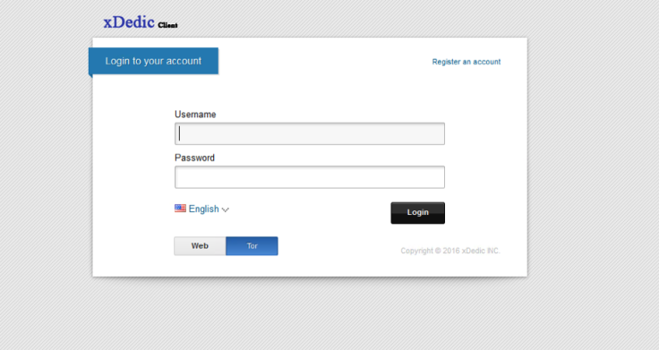 xDedic Login Page