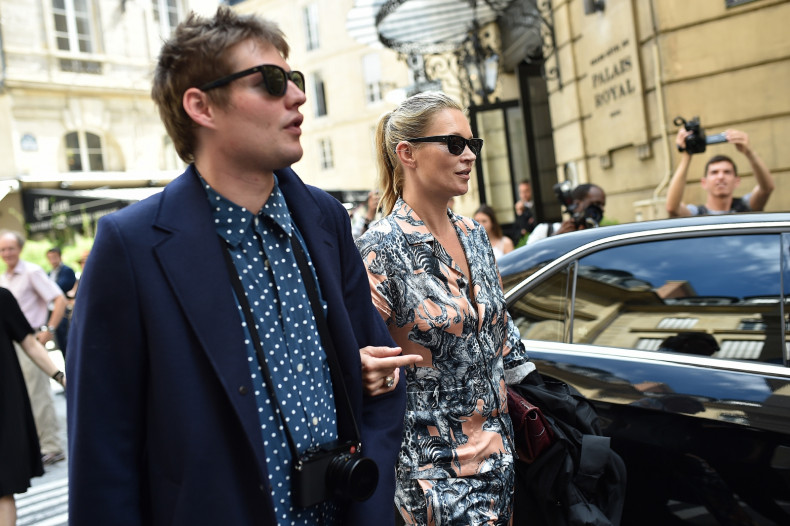Kate Moss and Nikolai Von Bismarck are seen leaving Louis Vuitton Fashion Show