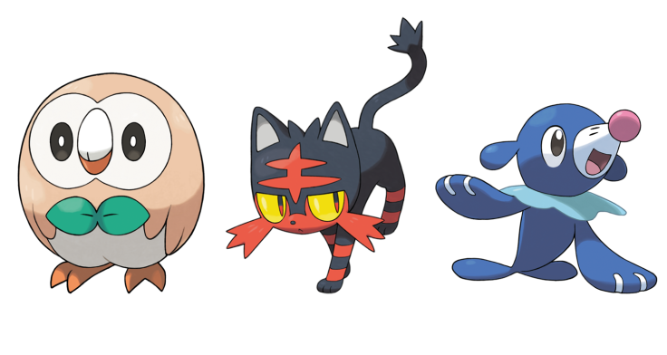 Pokemon Sun Moon Starters