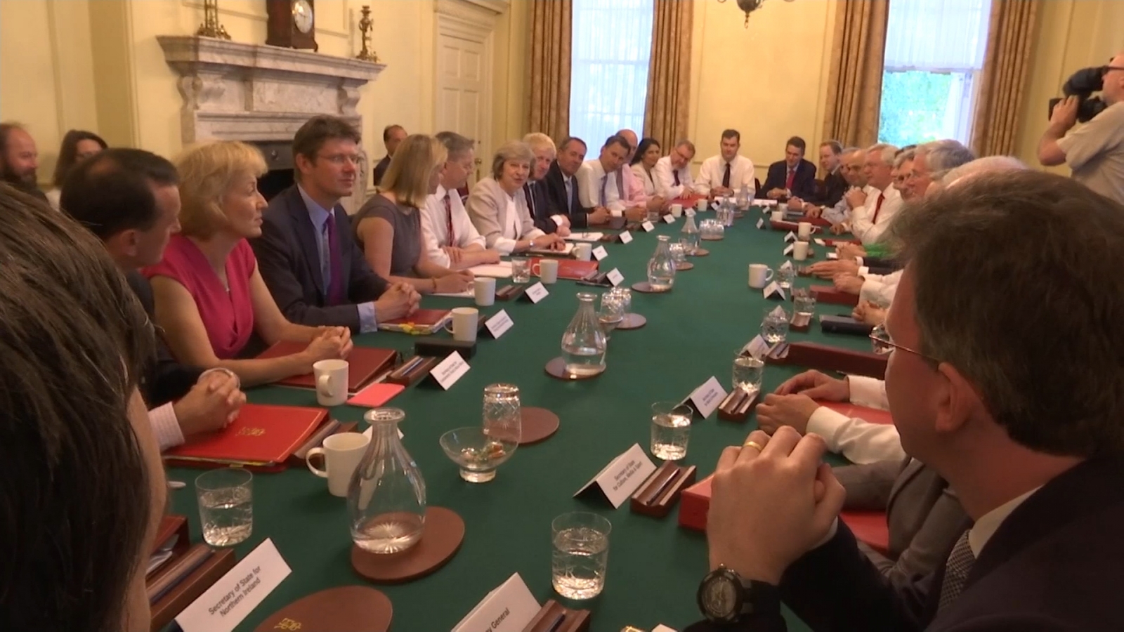 Watch What Happened When New Tory Pm Theresa May Chaired Her First Cabinet Meeting 