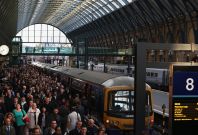 London transport crowds