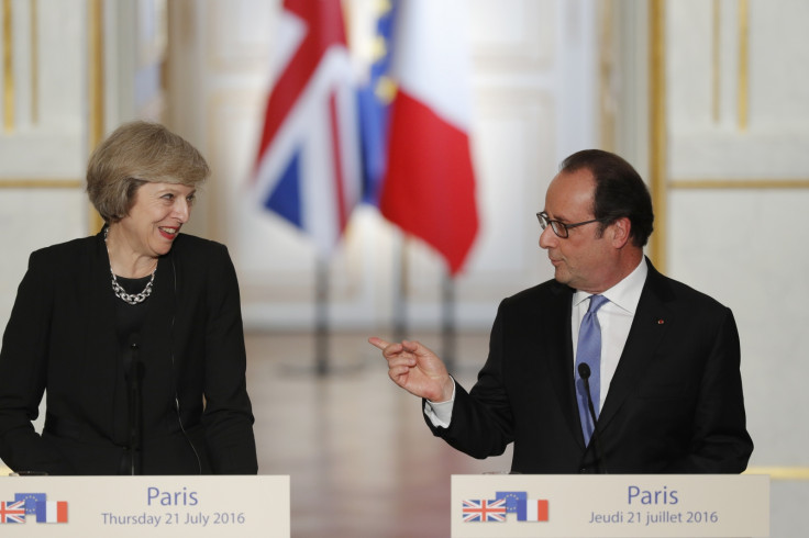 Theresa May Francois Hollande conference