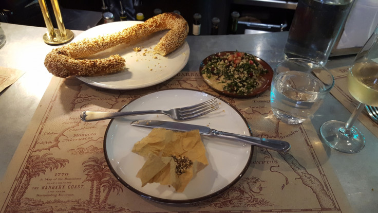 Jerusalem bagel, za'atar, tabouleh at the Barbary