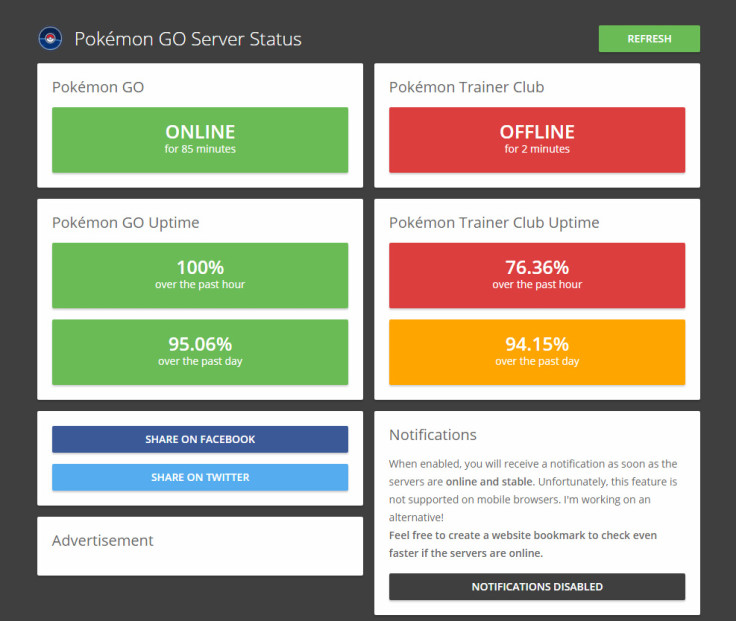 Pokemon Go server status at 1pm BST