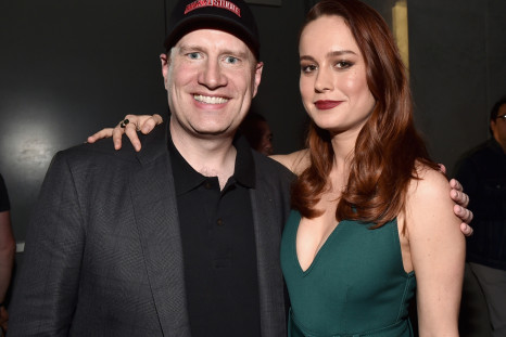 Kevin Feige and Brie Larson