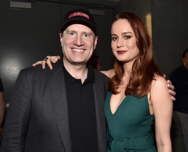 Kevin Feige and Brie Larson