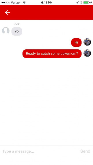 PokeMatch dating app chat