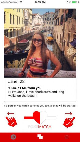 PokeMatch dating app swipe