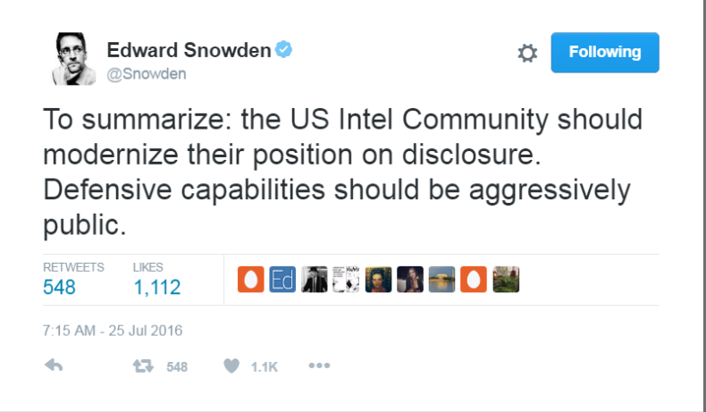 Whistleblower Edward Snowden says NSA would know if Russia is involved in DNC hack