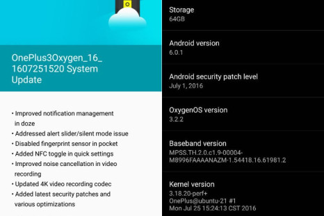 OxygenOS 3.2.2 released for OnePlus 3