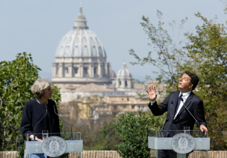 Theresa May and Matteo Renzi