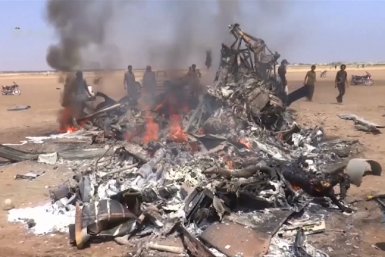 Wreckage of Russian helicopter downed in syria