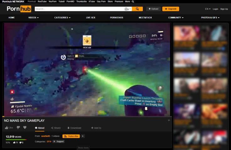 No Man's Sky game footage on Pornhub