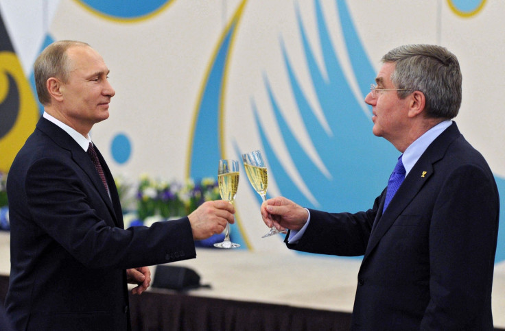 Vladimir Putin and Thomas Bach