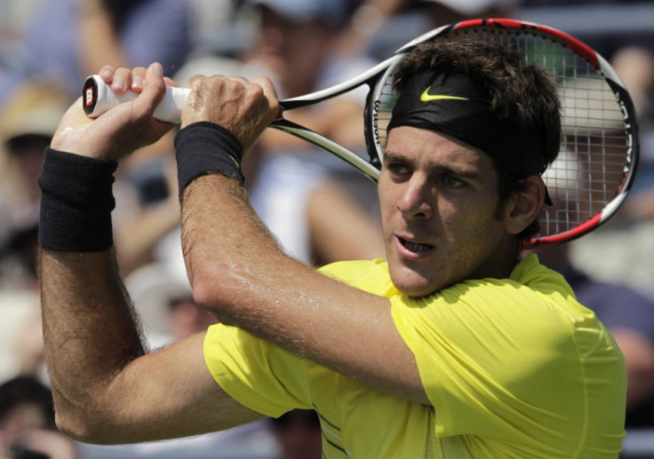 Juan Martin Del Potro of Argentina hits a return to compatriot Diego Junqueira during their match at the U.S. Open tennis tournament in New York Juan Martin Del Potro of Argentina hits a return to compatriot Diego Junqueira during their match at the U.S. Open tennis tournament in New York