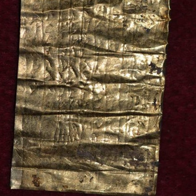 Ancient Roman gold curse tablet
