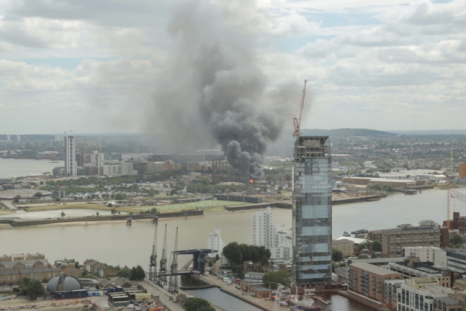 Huge fire erupts in north Greenwich 