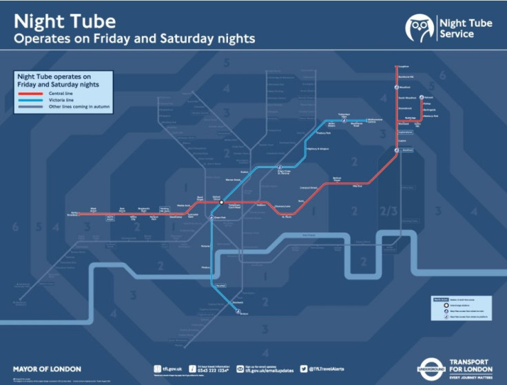 Night Tube map