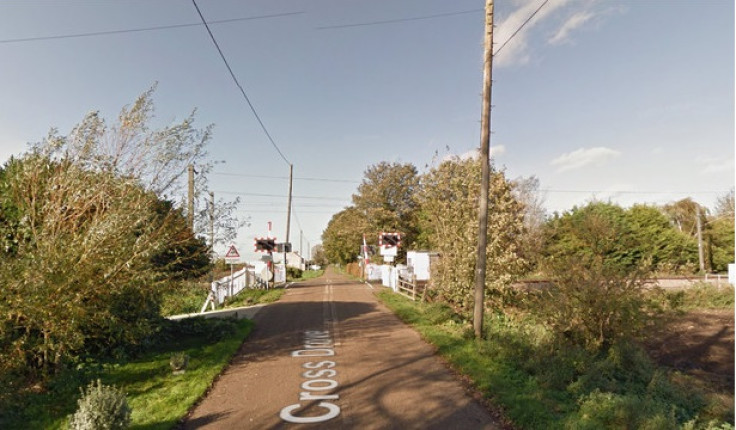 Car hit by train on level crossing Car hit by train on level crossing