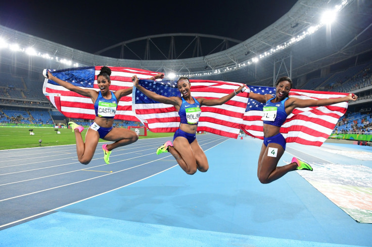 Kristi Castlin, Brianna Rollins and Nia Ali