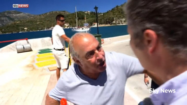 Philip Green confronted by Sky News journalist Philip Green confronted by Sky News journalist
