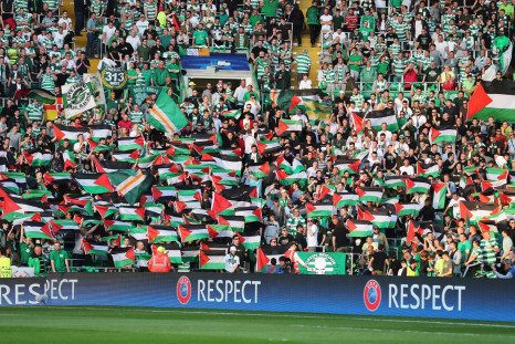 Celtic fans face fine after Palestine flags