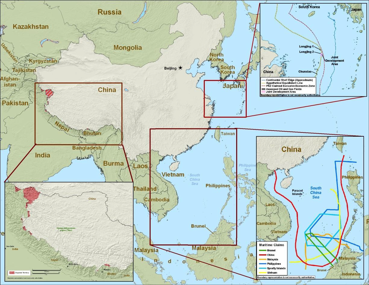 Chinas disputed territories