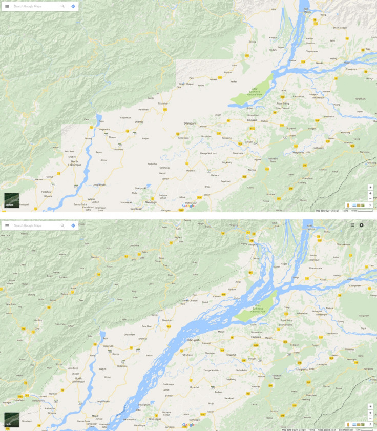 Curious differences between Google Maps