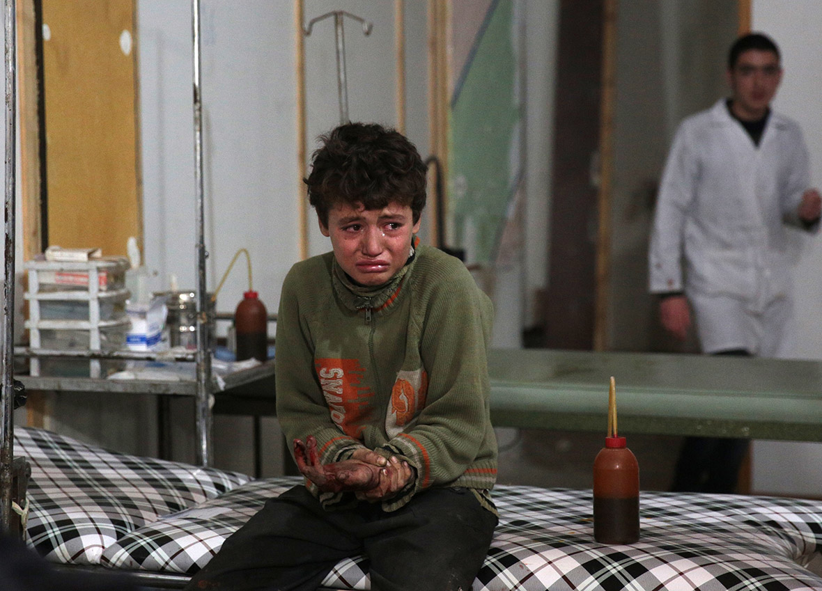 Syria children injured air strikes