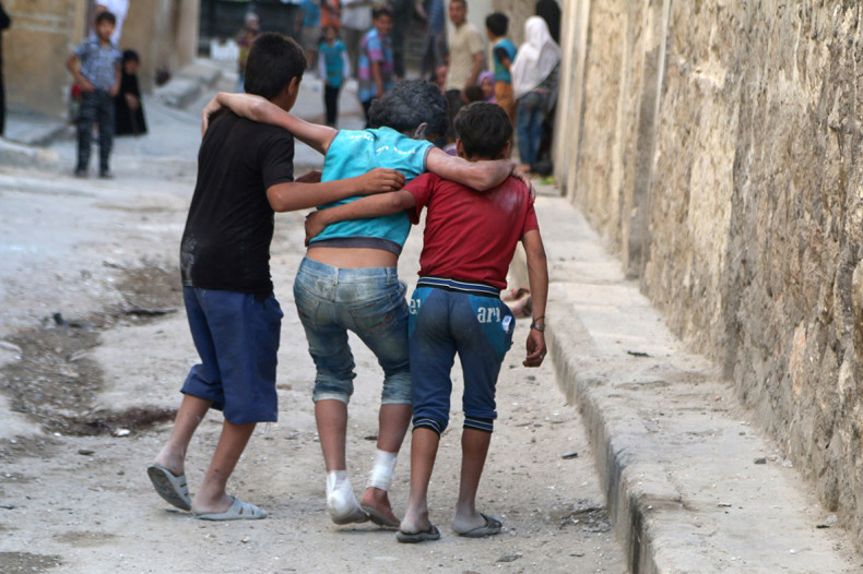 Syria children injured air strikes