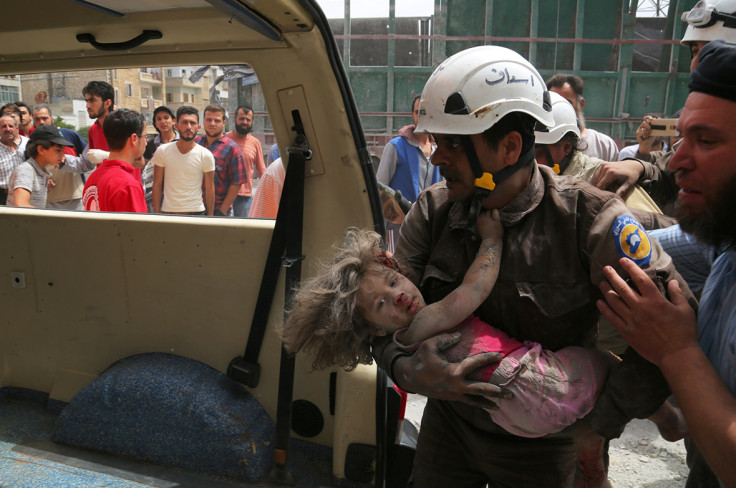 Syria children injured air strikes