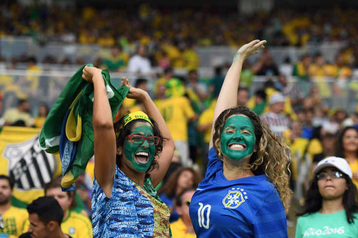 The scene inside the Maracana