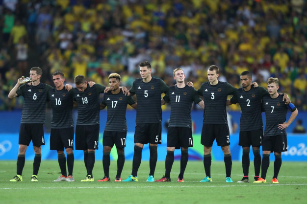 The German team watch on The German team watch on