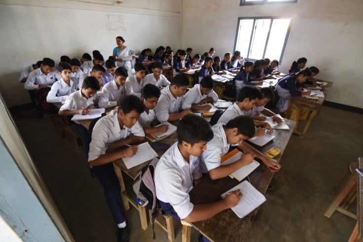 Indian students writing test