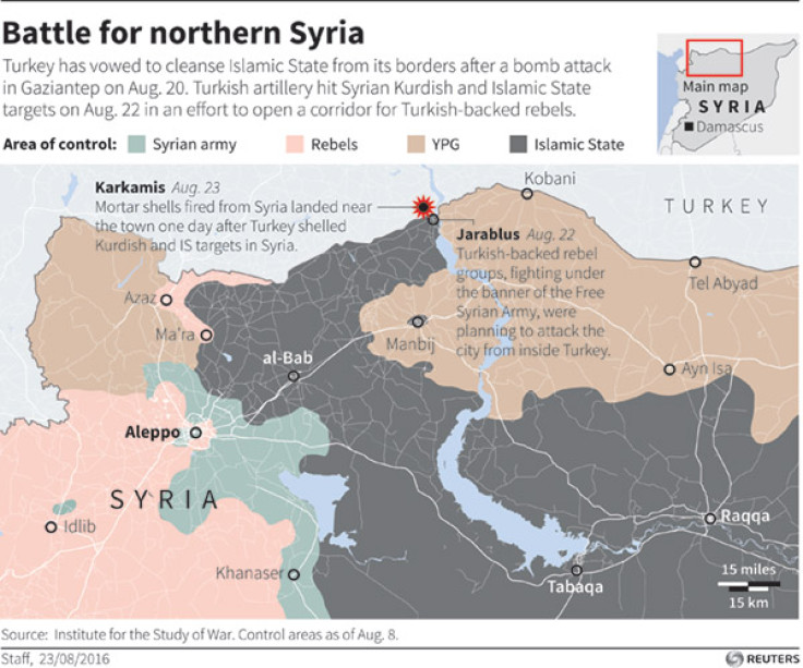 Syria Turkey Isis Kurds map