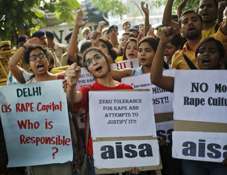 Indian women demonstrating against rape cases