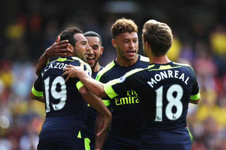 Arsenal players celebrate