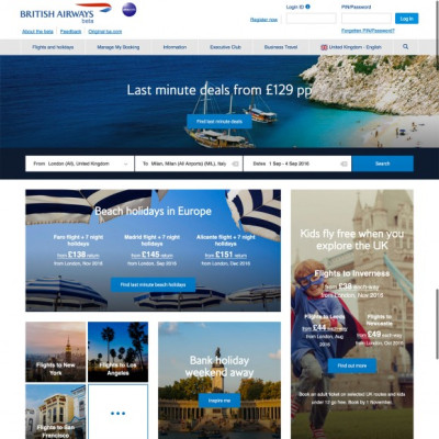 British Airways goes live with new homepage and flight booking process