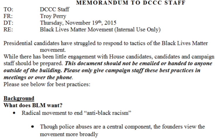 Leaked DCCC memo 