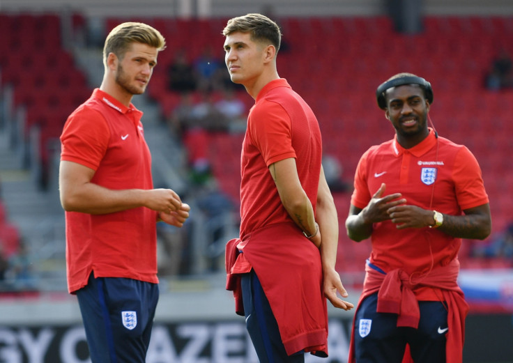 The England players before kick-off