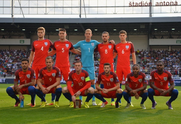 The England team pre-match