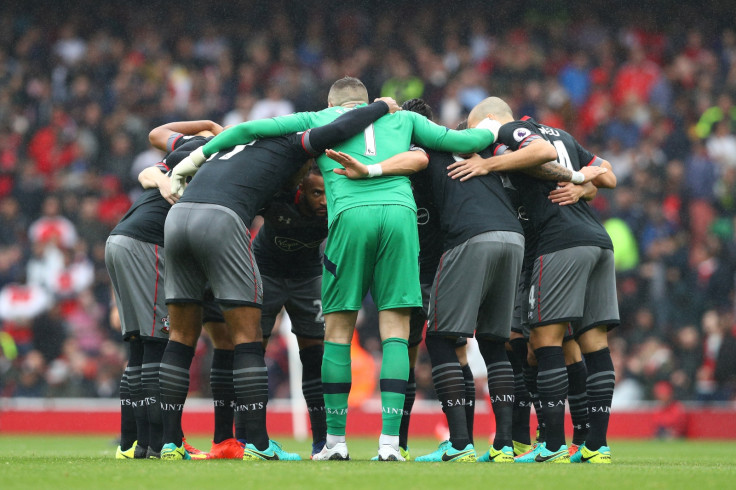 Southampton in a pre-match huddle