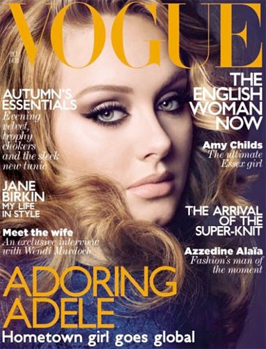 Voluptuous Singer Adele Graces the Cover of UK Vogue