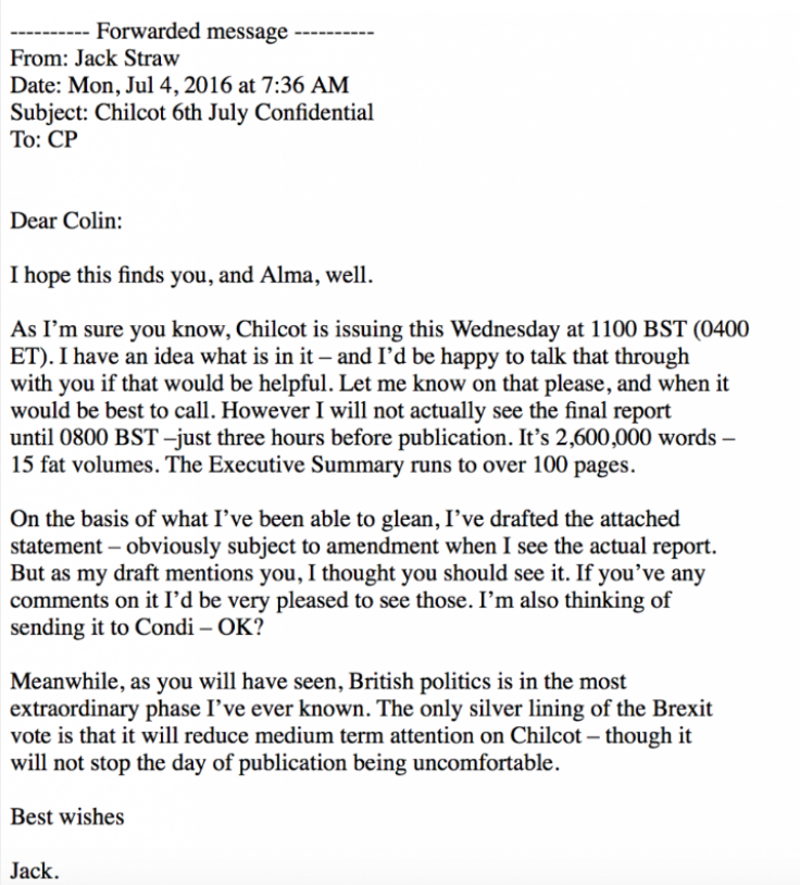 Jack Straw Colin Powell email