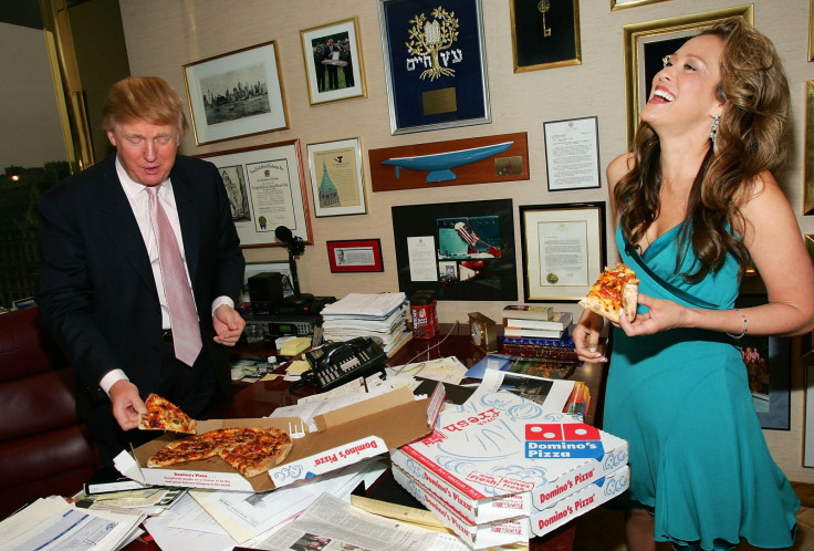 Donald Trump eating pizza